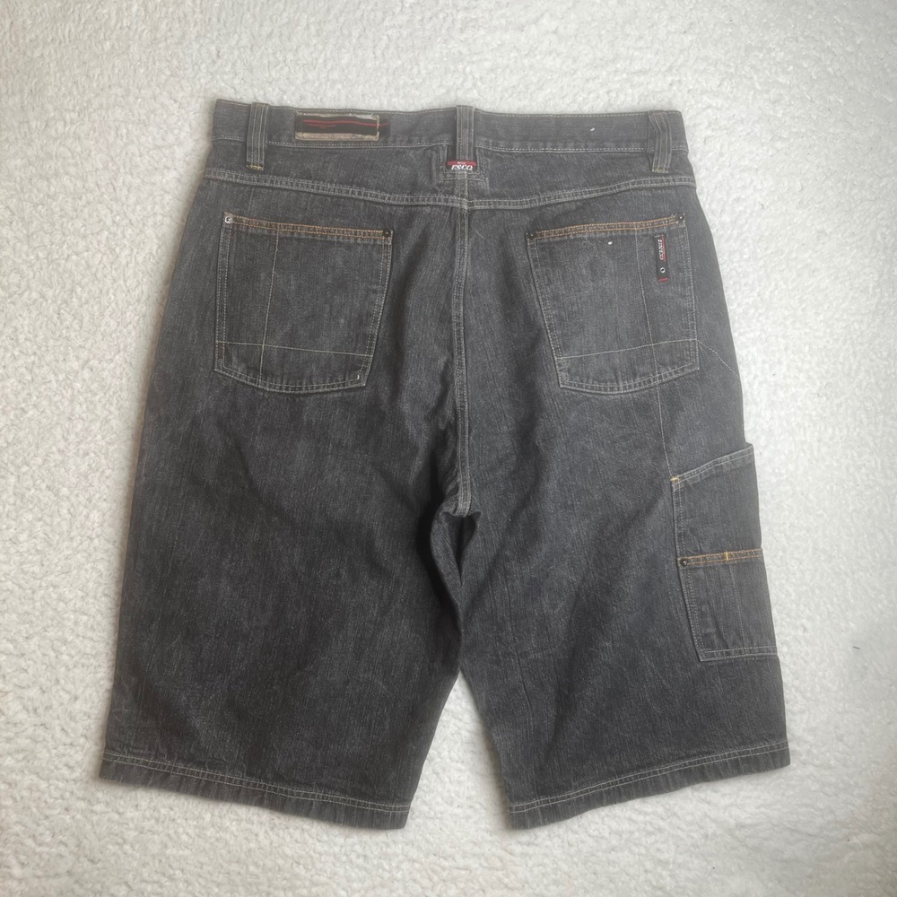 Willie Esco Mens Black Denim Carpenter Shorts Size 40 Vintage Streetwear